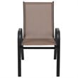 Flash Furniture Brazos Series Brown Outdoor Stack Chair (Set of 4)