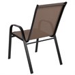 Flash Furniture Brazos Series Brown Outdoor Stack Chair (Set of 4)