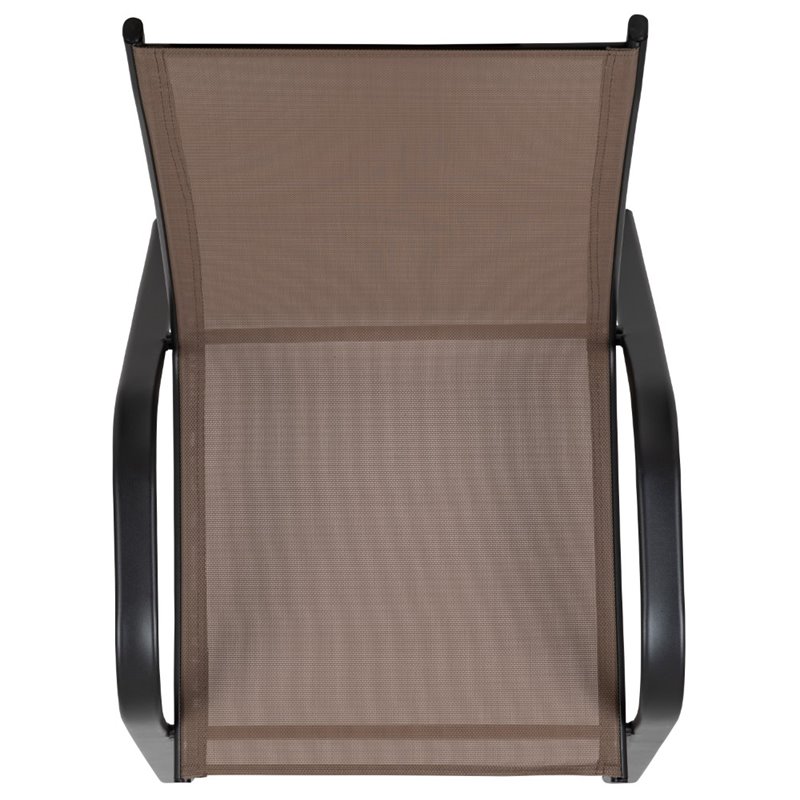 Flash Furniture Brazos Series Brown Outdoor Stack Chair (Set of 4)