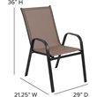 Flash Furniture Brazos Series Brown Outdoor Stack Chair (Set of 4)