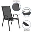 Flash Furniture Brazos Series Black Outdoor Metal Frame Stack Chair (Set of 4)