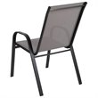 Flash Furniture Brazos Series Gray Outdoor Stack Chair with Metal Frame