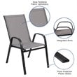 Flash Furniture Brazos Series Gray Outdoor Stack Chair with Metal Frame