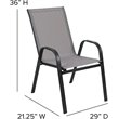Flash Furniture Brazos Series Gray Outdoor Stack Chair with Metal Frame