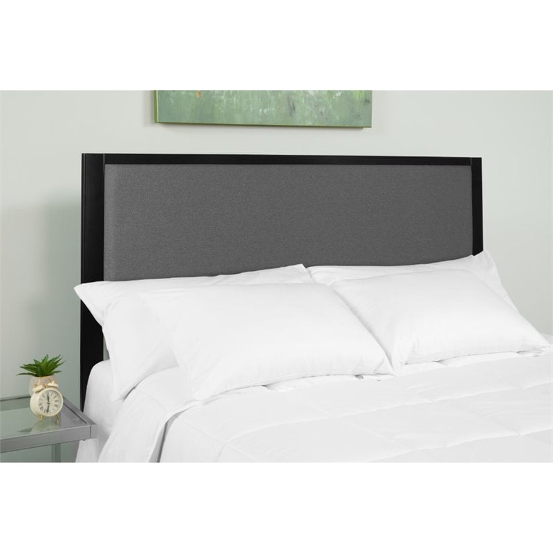 Flash Furniture Fabric Upholstered Full Metal Panel Headboard in Dark Gray
