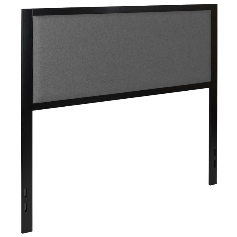 Flash Furniture Fabric Upholstered Full Metal Panel Headboard in Dark Gray