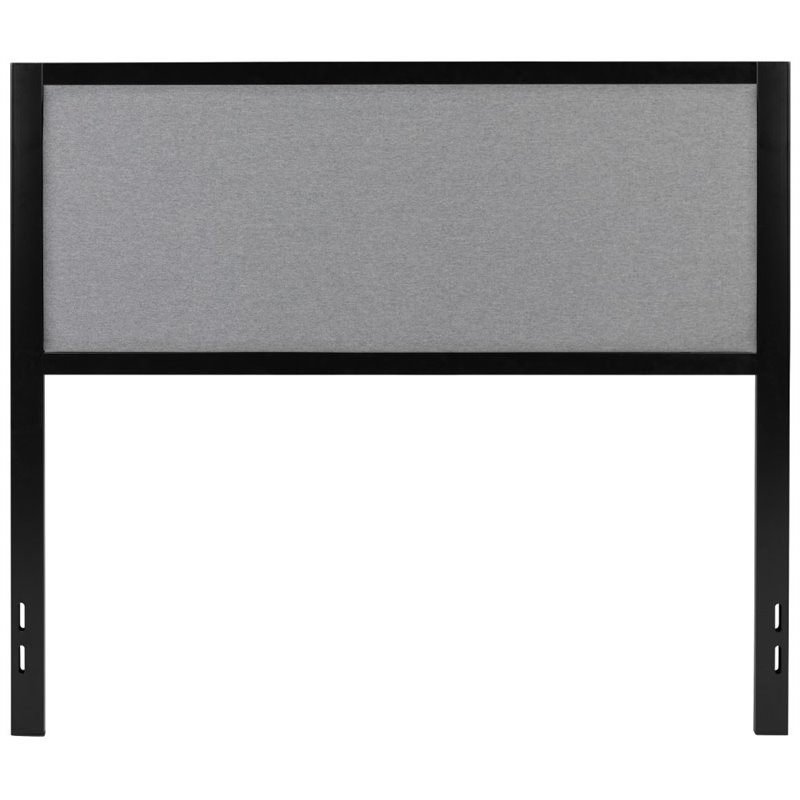 Flash Furniture Fabric Upholstered Full Metal Panel Headboard in Light Gray