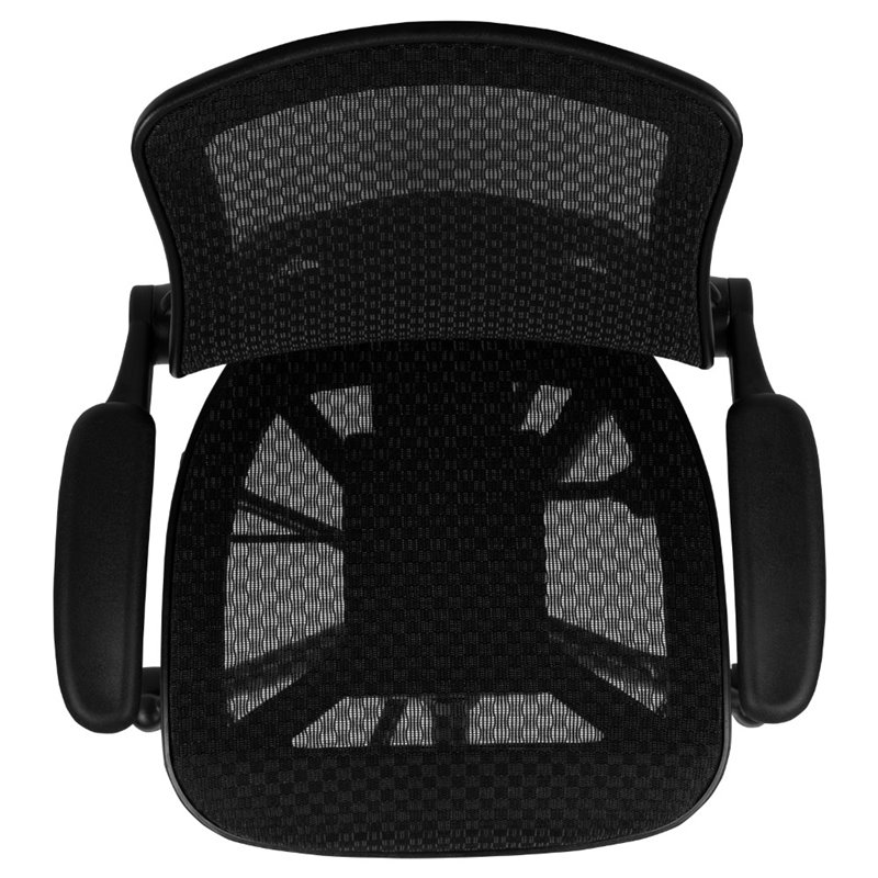 Flash Furniture Mid Back Transparent Mesh Drafting Stool and Flip Up Arms
