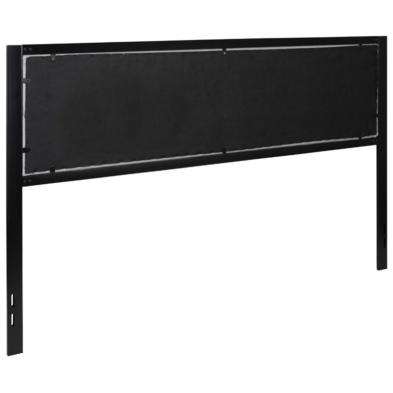 Flash Furniture Fabric Upholstered King Metal Panel Headboard in Light Gray