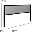 Flash Furniture Fabric Upholstered King Metal Panel Headboard in Light Gray