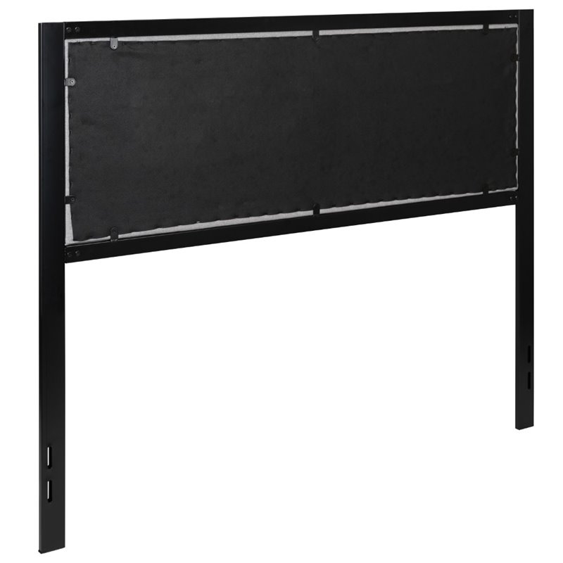 Flash Furniture Fabric Upholstered Queen Metal Panel Headboard in Light Gray