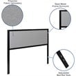 Flash Furniture Fabric Upholstered Queen Metal Panel Headboard in Light Gray