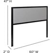 Flash Furniture Fabric Upholstered Queen Metal Panel Headboard in Light Gray