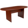 Flash Furniture 5 Piece Wooden Oval Conference Table Set in Cherry and Black