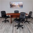 Flash Furniture 5 Piece Wooden Oval Conference Table Set in Cherry and Black
