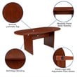 Flash Furniture 5 Piece Wooden Oval Conference Table Set in Cherry and Black