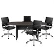 Flash Furniture 5 Piece Wooden Oval Conference Table Set in Gray and Black