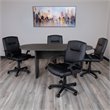 Flash Furniture 5 Piece Wooden Oval Conference Table Set in Gray and Black