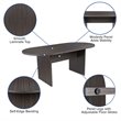 Flash Furniture 5 Piece Wooden Oval Conference Table Set in Gray and Black