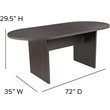 Flash Furniture 5 Piece Wooden Oval Conference Table Set in Gray and Black