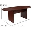 Flash Furniture 5 Piece Wooden Oval Conference Table Set in Mahogany and Black
