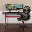 Flash Furniture 2 Piece Z-Frame Gaming Desk Set in Red and Camouflage