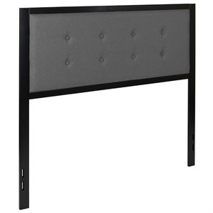 flash furniture fabric tufted metal panel headboard in dark gray