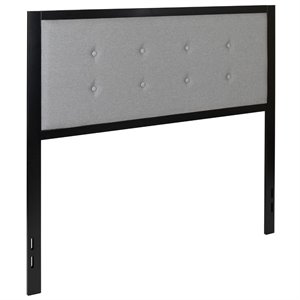 flash furniture fabric tufted metal panel headboard in light gray