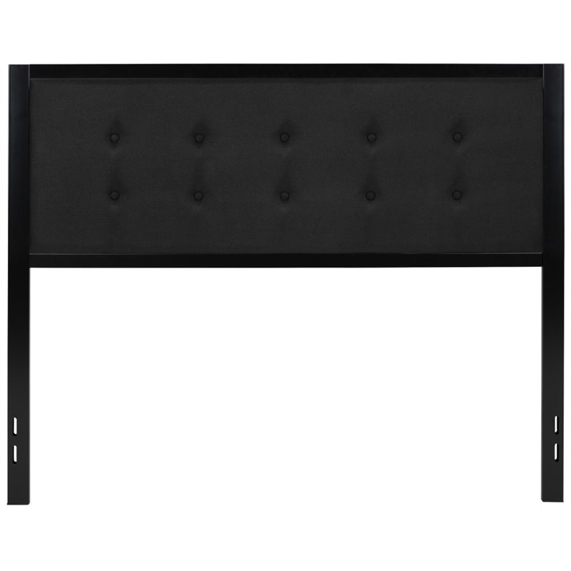 Flash Furniture Fabric Tufted Queen Metal Panel Headboard in Black