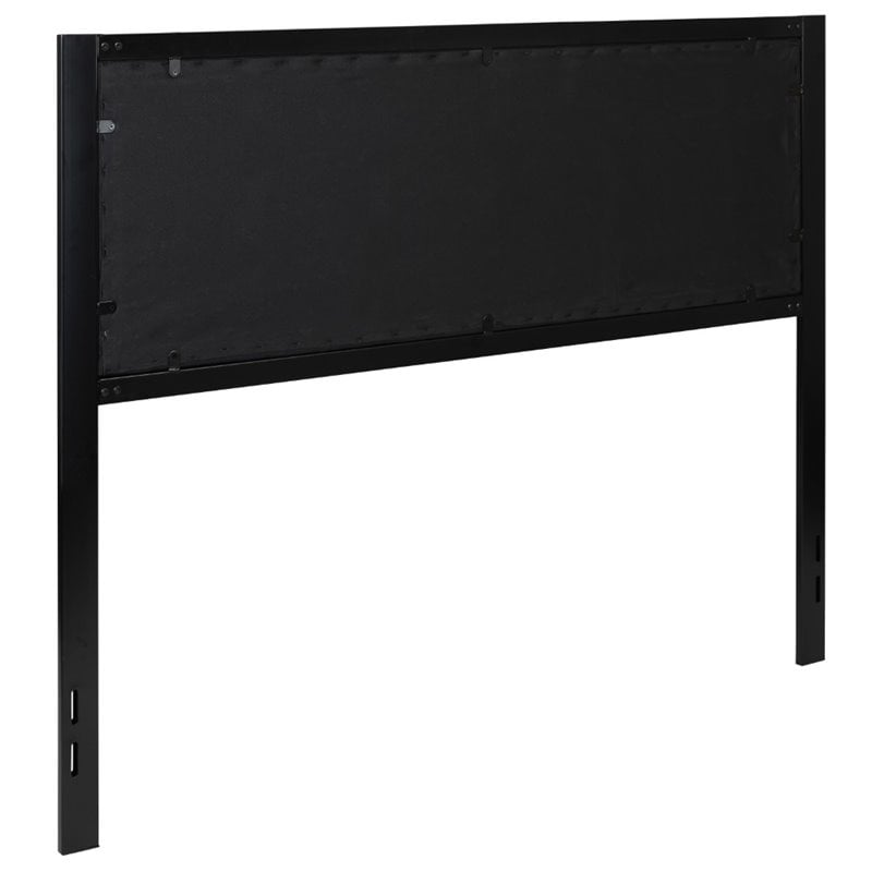 Flash Furniture Fabric Tufted Queen Metal Panel Headboard in Black