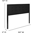 Flash Furniture Fabric Tufted Queen Metal Panel Headboard in Black
