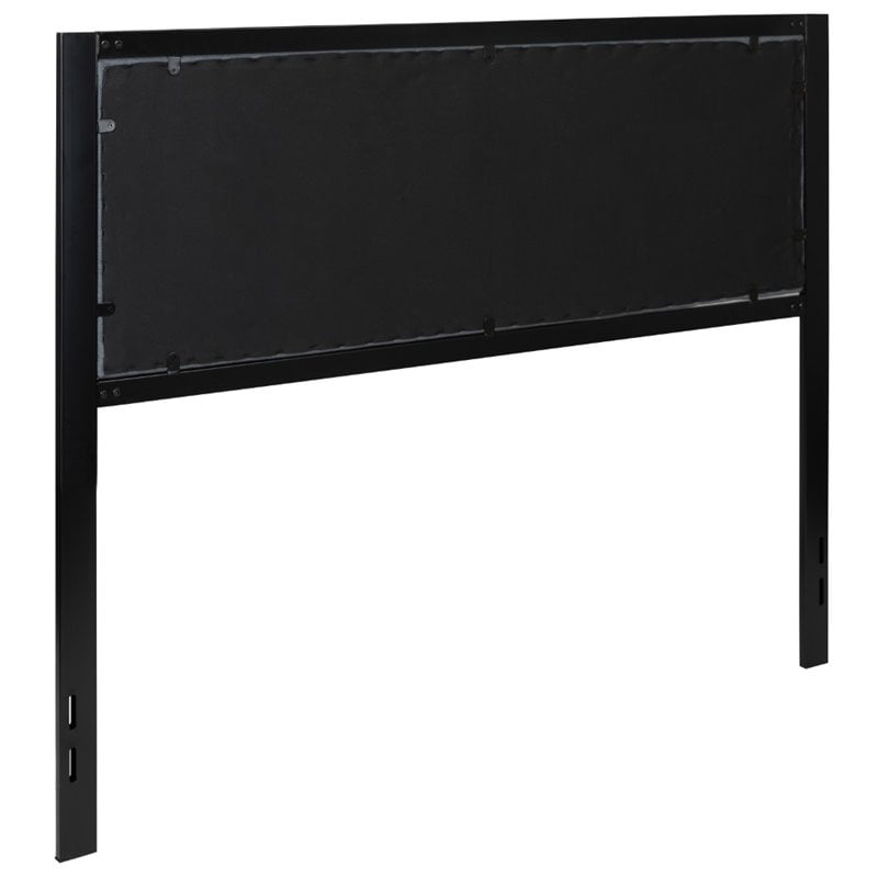 Flash Furniture Tufted Fabric and Metal Queen Panel Headboard in Dark Gray