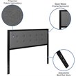 Flash Furniture Tufted Fabric and Metal Queen Panel Headboard in Dark Gray