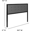 Flash Furniture Tufted Fabric and Metal Queen Panel Headboard in Dark Gray