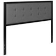 Flash Furniture Tufted Fabric and Metal Queen Panel Headboard in Dark Gray