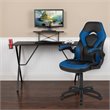 Flash Furniture 2 Piece Gaming Desk Set with Monitor Stand in Black and Blue