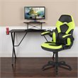 Flash Furniture 2 Piece Gaming Desk Set with Monitor Stand in Black and Green
