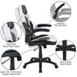 Flash Furniture 2 Piece Gaming Desk Set with Monitor Stand in Black and White