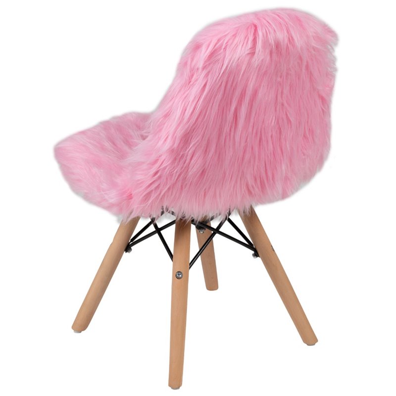 Flash Furniture Shaggy Dog Kids Playroom Chair In Light Pink Dl Da18 1 Lp Gg