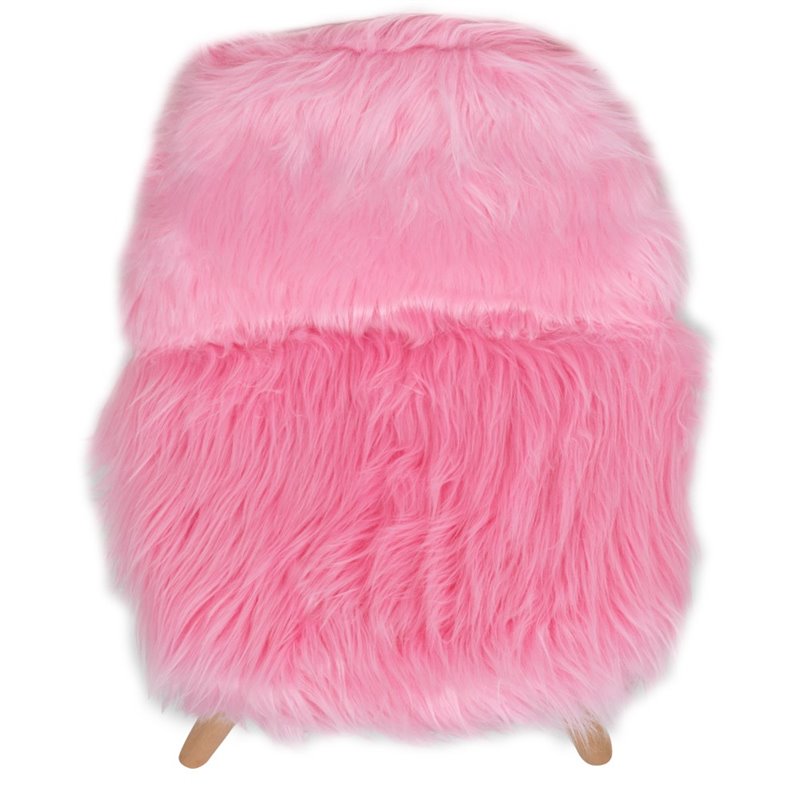 Flash Furniture Shaggy Dog Kids Playroom Chair in Light Pink