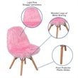 Flash Furniture Shaggy Dog Kids Playroom Chair in Light Pink
