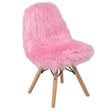 Flash Furniture Shaggy Dog Kids Playroom Chair in Light Pink