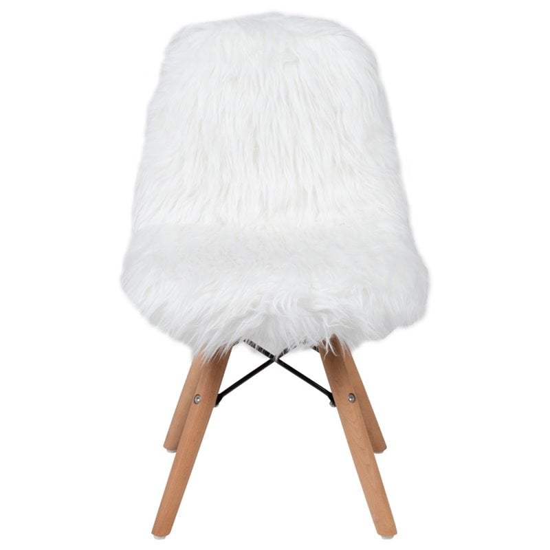 Flash Furniture Shaggy Dog Kids Playroom Chair in White