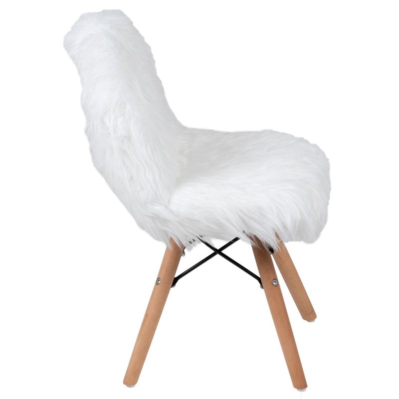 Flash Furniture Shaggy Dog Kids Playroom Chair in White