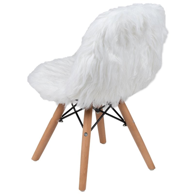 Flash Furniture Shaggy Dog Kids Playroom Chair in White