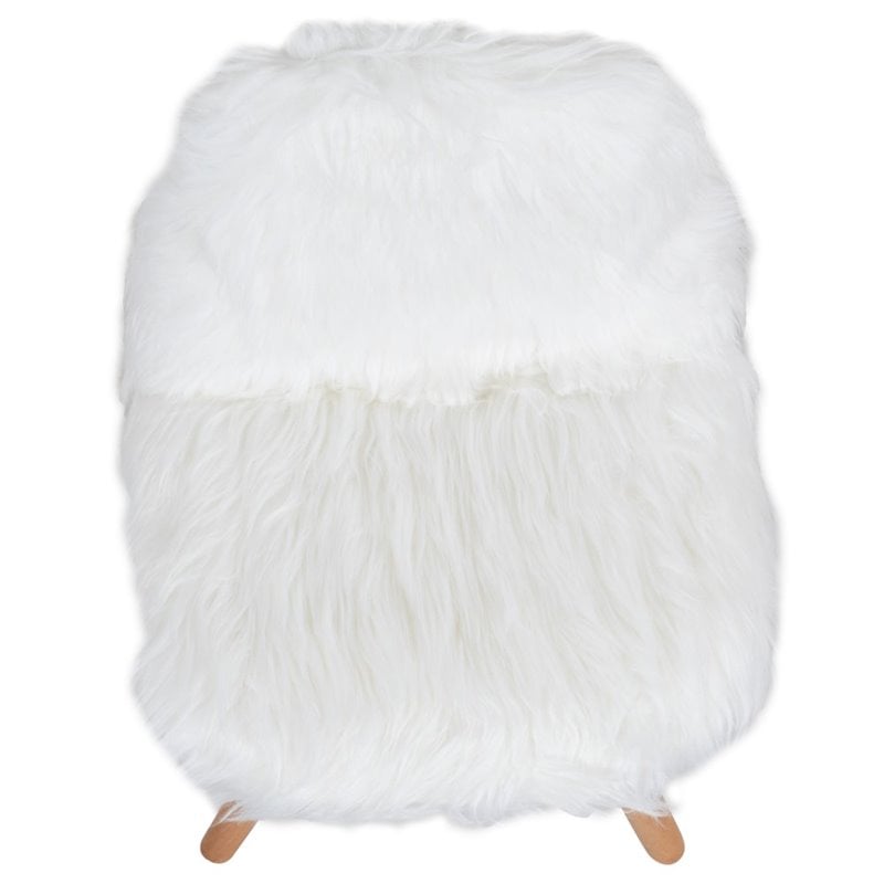 Flash Furniture Shaggy Dog Kids Playroom Chair in White
