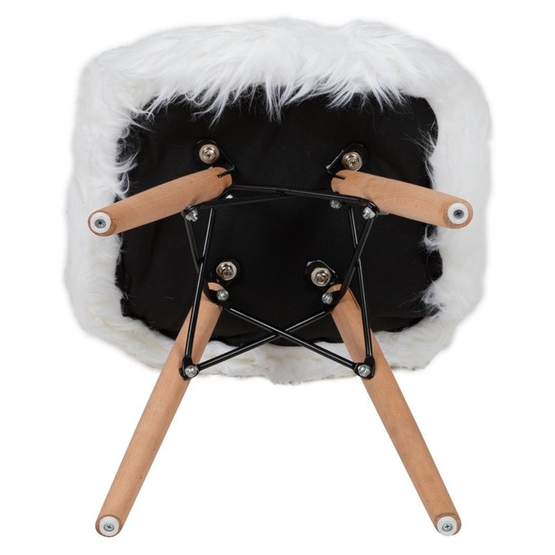 Flash Furniture Shaggy Dog Kids Playroom Chair in White
