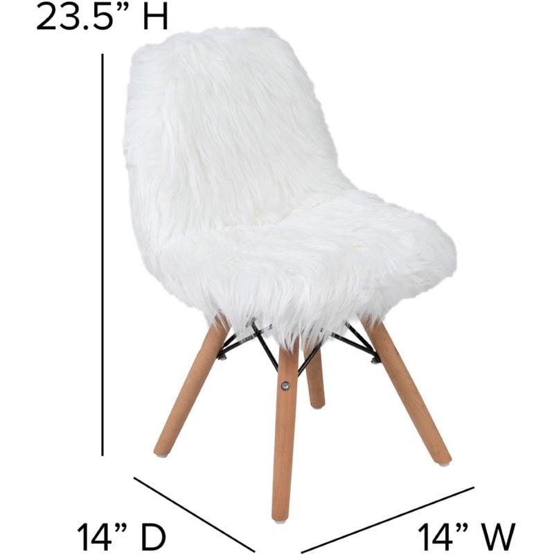 Flash Furniture Shaggy Dog Kids Playroom Chair in White