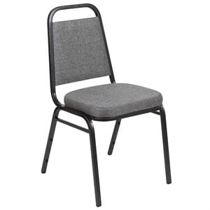 flash furniture stackable trapezoidal back banquet chair in gray and silver