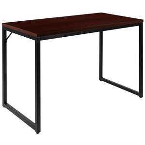 Flash Furniture 47&quot Industrial Wood Top Writing Desk in Mahogany